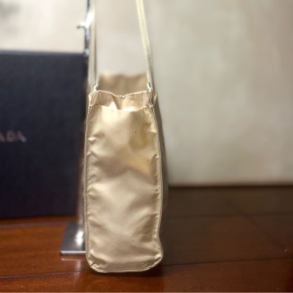 AUTHENTIC Prada Satin Raso Shoulder Bag.  Golden yellow. - Picture 14 of 16
